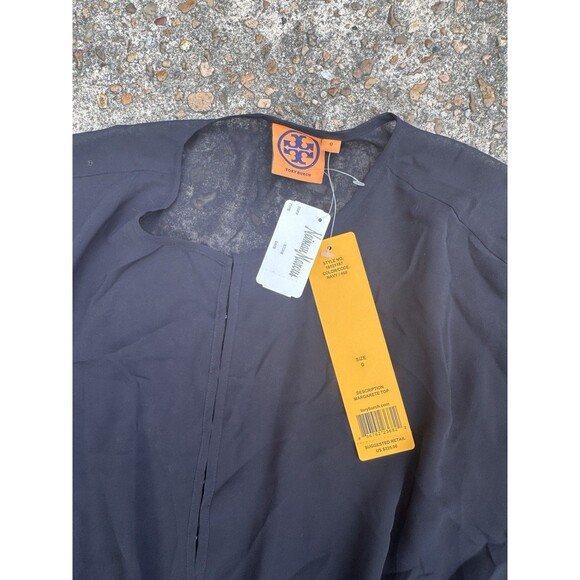 NWT Tory Burch Womens Margarete Sheer Blouse Top sz 0 - Picture 2 of 4